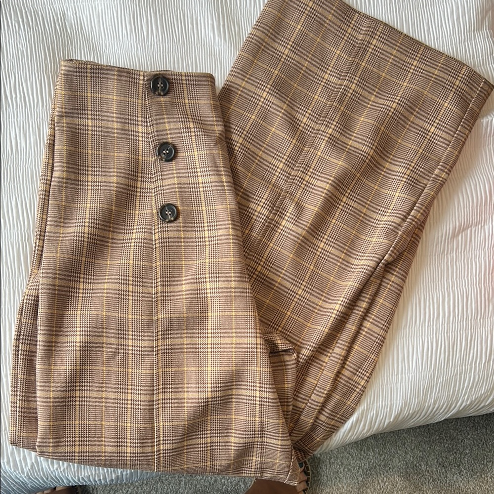 Women’s Brown Plaid Pants